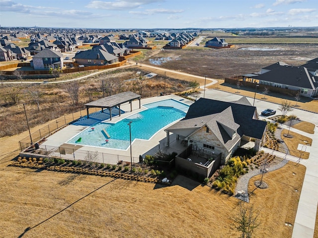 bird's eye view featuring a residential view