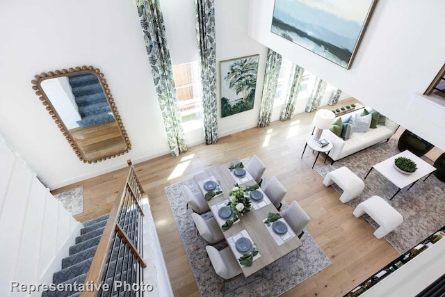 interior space with hardwood / wood-style flooring and a healthy amount of sunlight