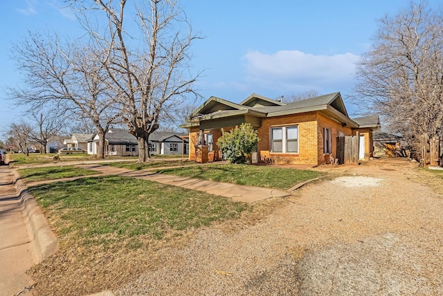 view of front of home with a front yard