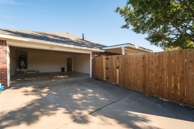 view of property exterior featuring a garage