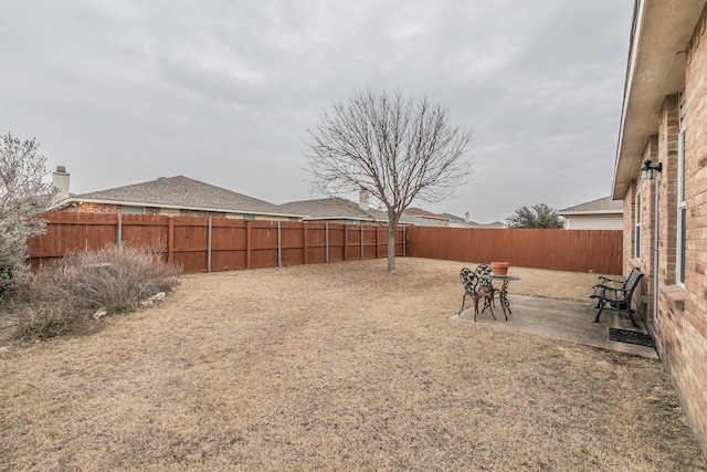 view of yard with a patio