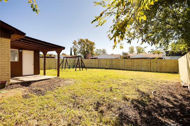 view of yard featuring a playground