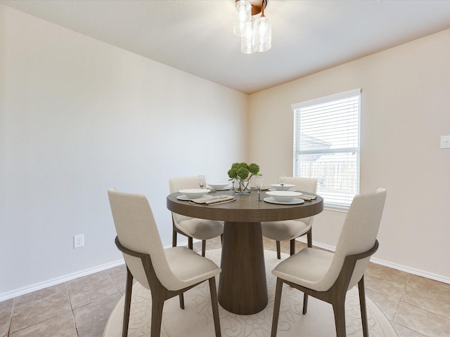 view of tiled dining space