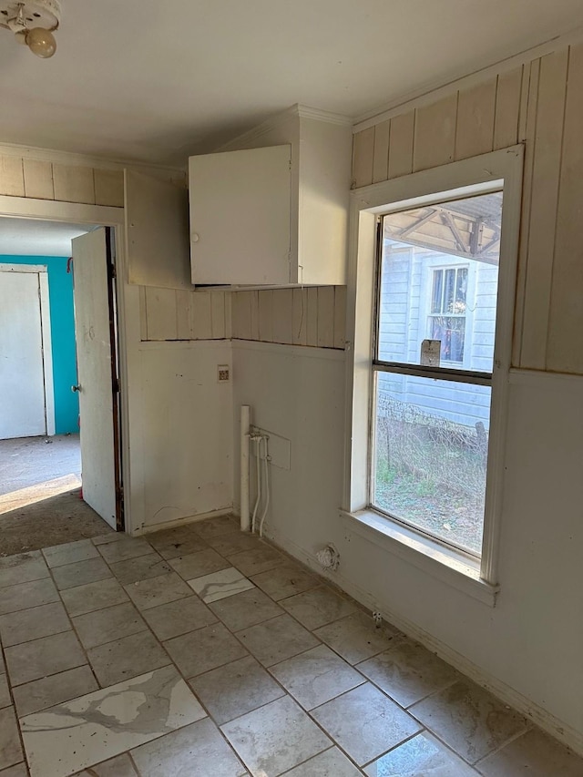 interior space featuring crown molding