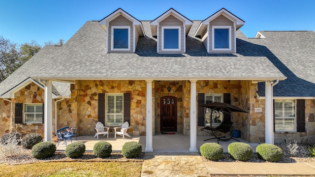 view of front of house with a patio