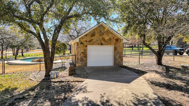 view of garage