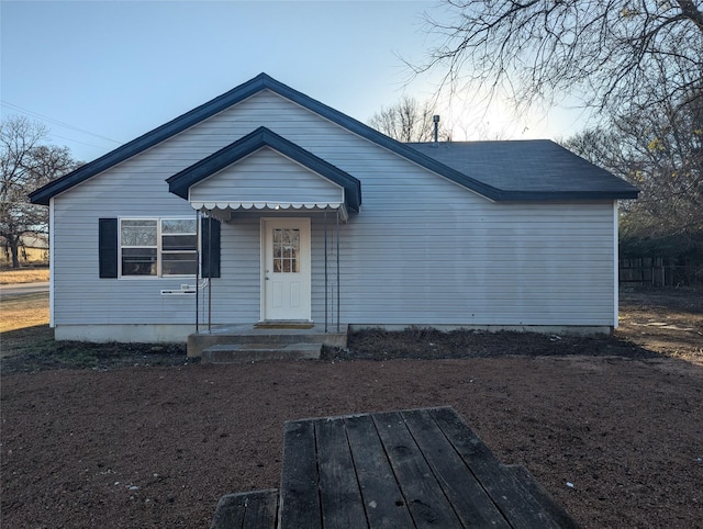 view of bungalow-style home