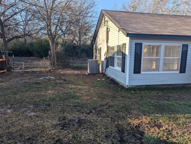 view of home's exterior featuring central AC