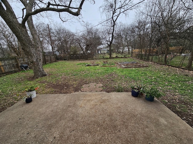 view of yard with a patio area