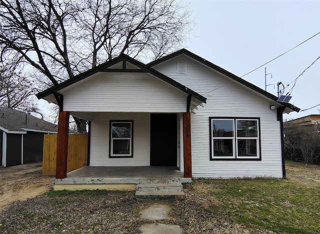 bungalow-style house featuring a porch