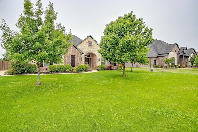 957 Prairie Timber Rd, Burleson, TX 76028 - view of front of home with a front lawn and stone siding