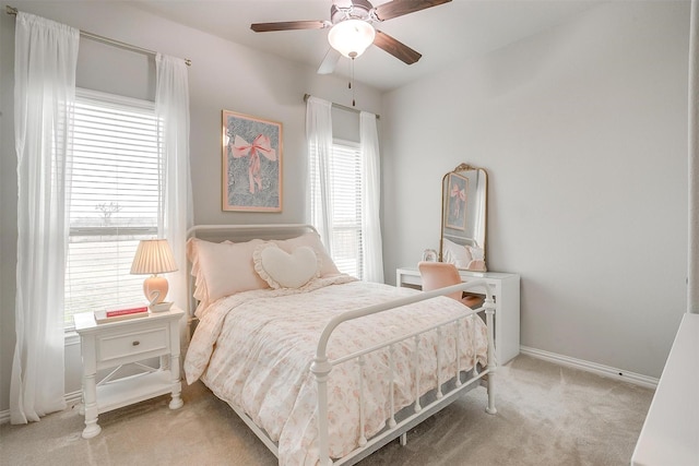957 Prairie Timber Rd, Burleson, TX 76028 - bedroom featuring baseboards, light colored carpet, and ceiling fan