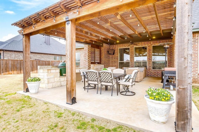 view of patio with a pergola