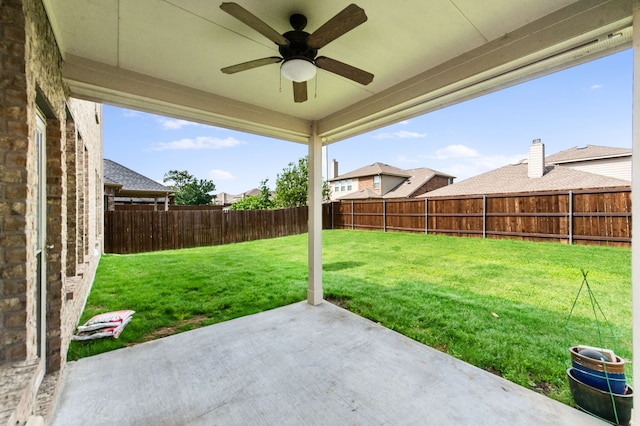 view of patio / terrace with ceiling fan