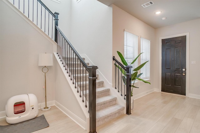 foyer featuring light hardwood / wood-style floors