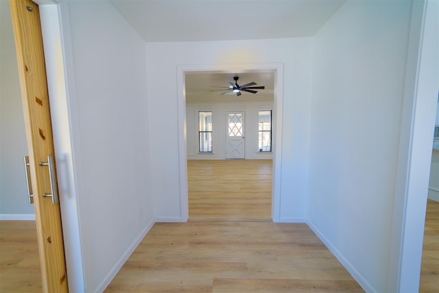 hall featuring light hardwood / wood-style floors