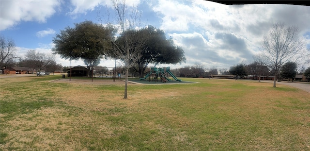 view of yard featuring a playground