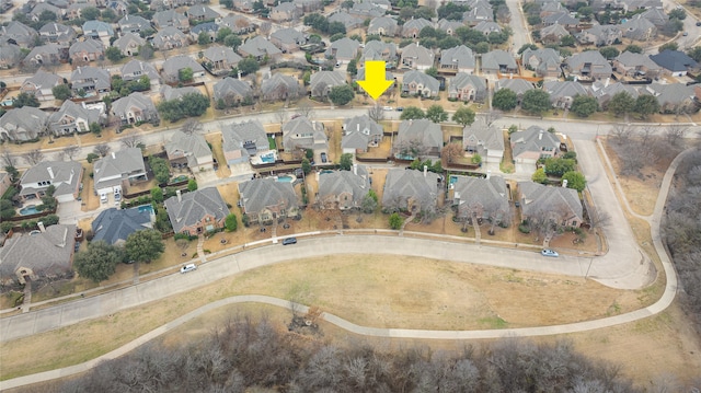 bird's eye view with a residential view