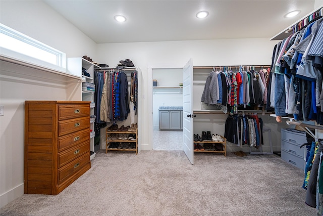 spacious closet with carpet