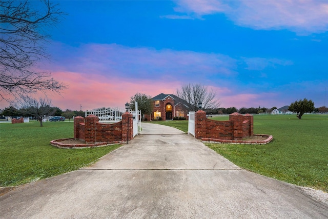 exterior space with a lawn