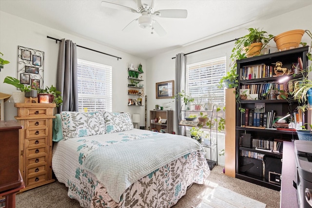 bedroom featuring ceiling fan