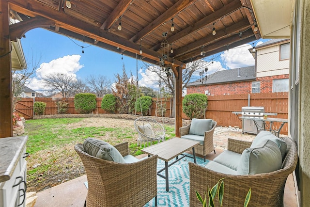 view of patio featuring area for grilling