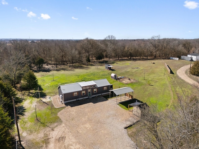 bird's eye view with a rural view