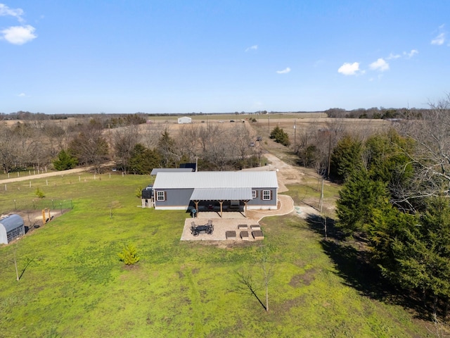 bird's eye view with a rural view