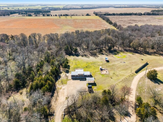 aerial view with a rural view