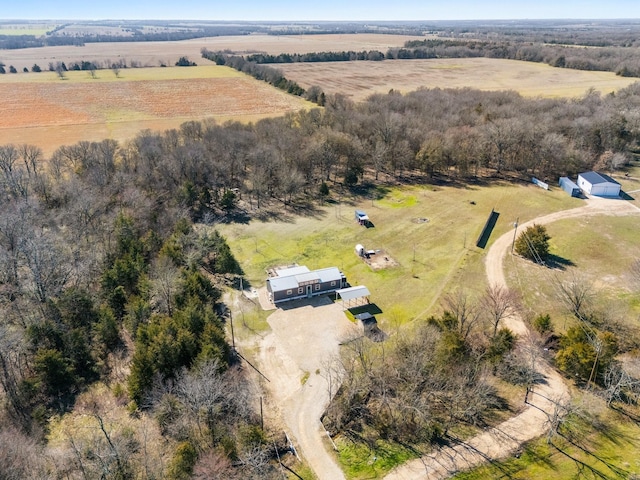 aerial view with a rural view