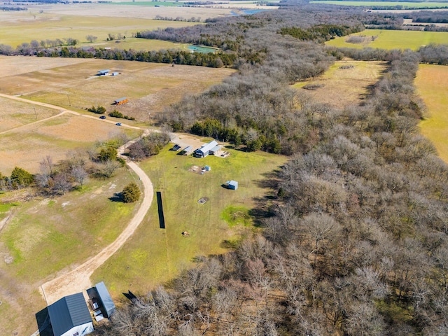 drone / aerial view with a rural view