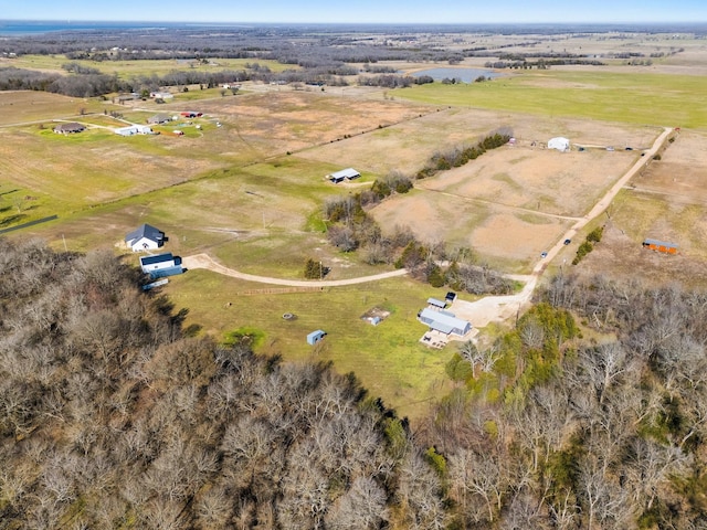 bird's eye view with a rural view