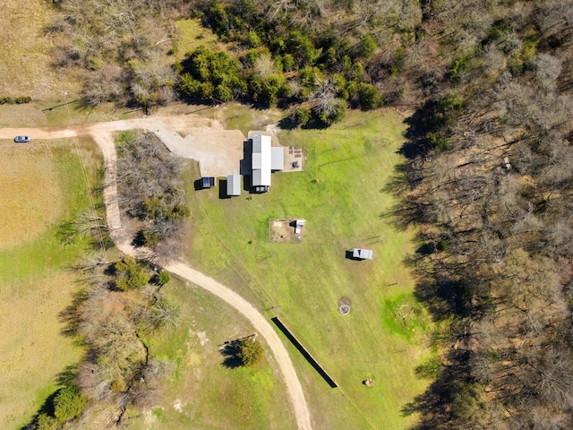 aerial view with a rural view