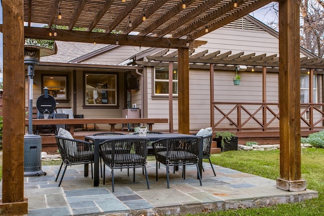 view of patio with a pergola