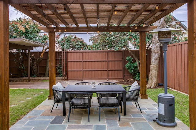 view of patio / terrace with a pergola