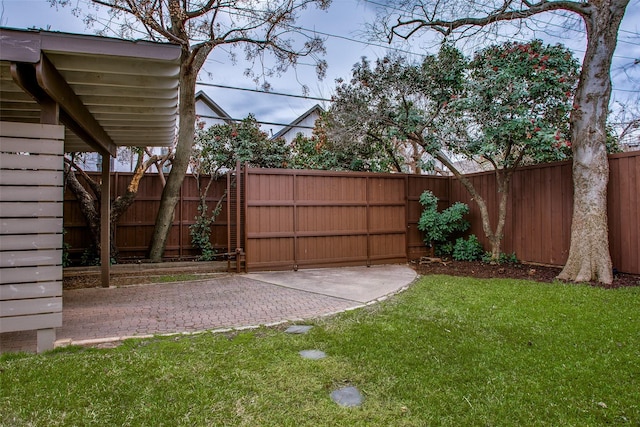 view of yard with a patio