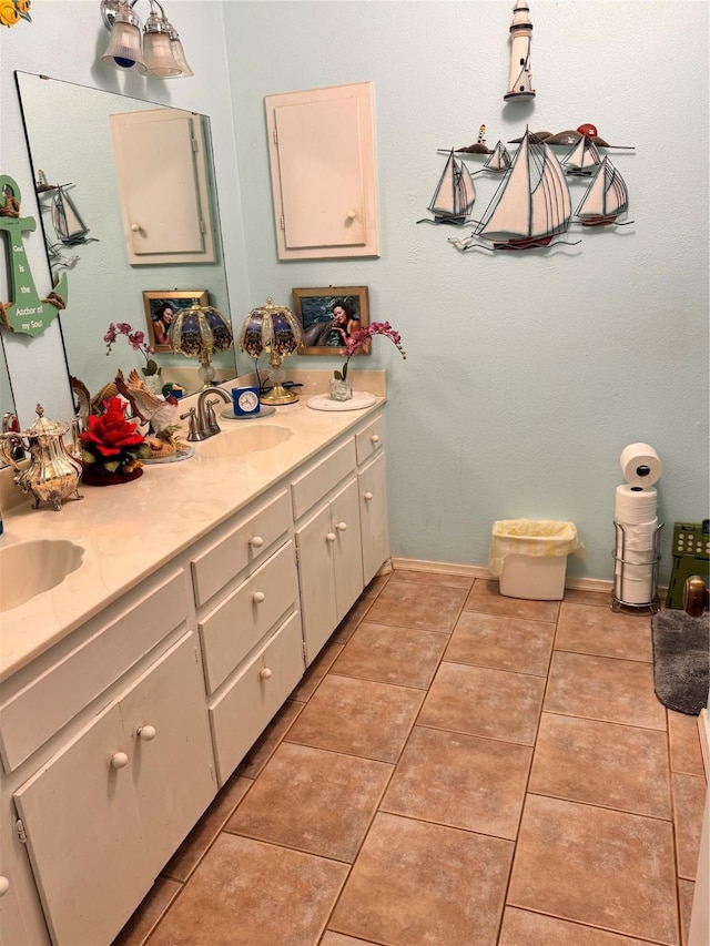 bathroom featuring vanity and tile patterned floors