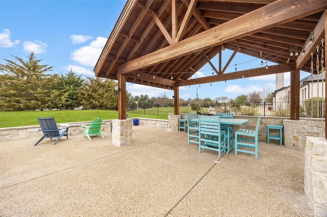 view of patio with a gazebo