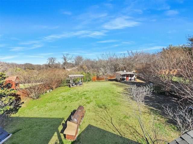 view of yard with a pergola