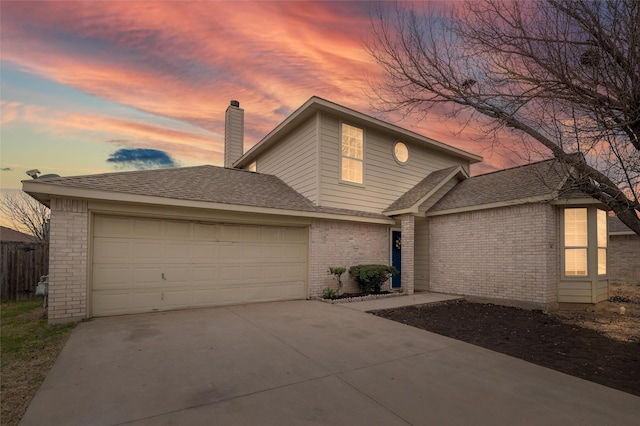 view of front of home featuring a garage