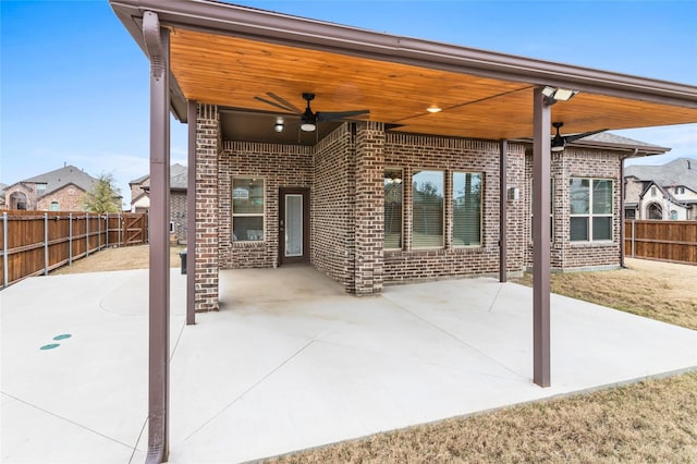 view of patio / terrace featuring ceiling fan