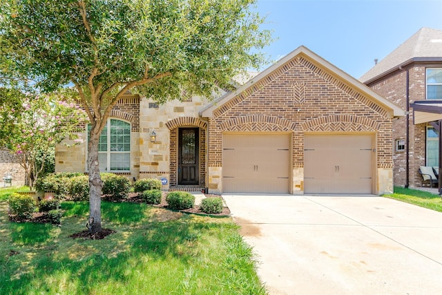 view of front of house with a garage