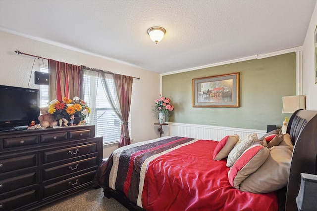 bedroom with a textured ceiling