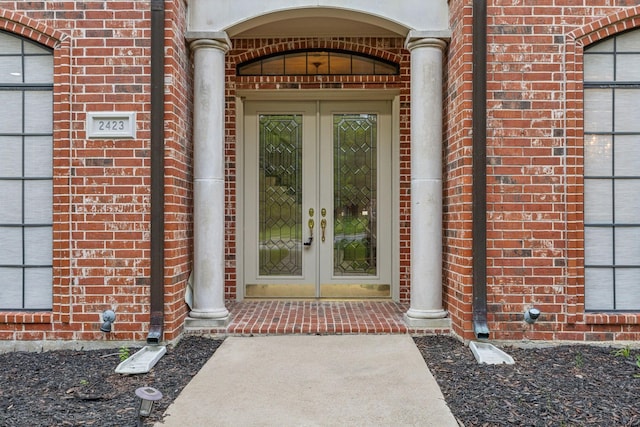 view of exterior entry with french doors