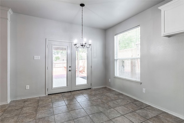 4201 Broken Bend Blvd, Fort Worth, TX 76244 - doorway to outside with plenty of natural light, a chandelier, and french doors