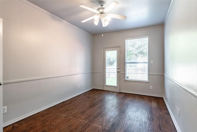 4201 Broken Bend Blvd, Fort Worth, TX 76244 - unfurnished room featuring wood finished floors, a ceiling fan, and ornamental molding