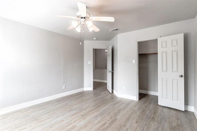 4201 Broken Bend Blvd, Fort Worth, TX 76244 - unfurnished bedroom with light wood-type flooring, a closet, and a ceiling fan