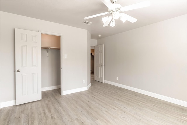 4201 Broken Bend Blvd, Fort Worth, TX 76244 - unfurnished bedroom with light wood-style flooring, a closet, and a ceiling fan