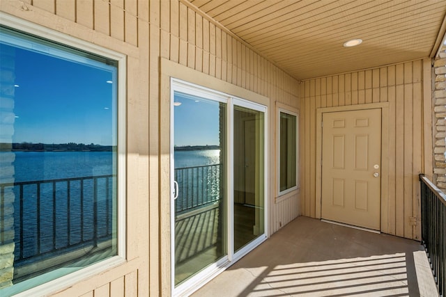 balcony with a water view