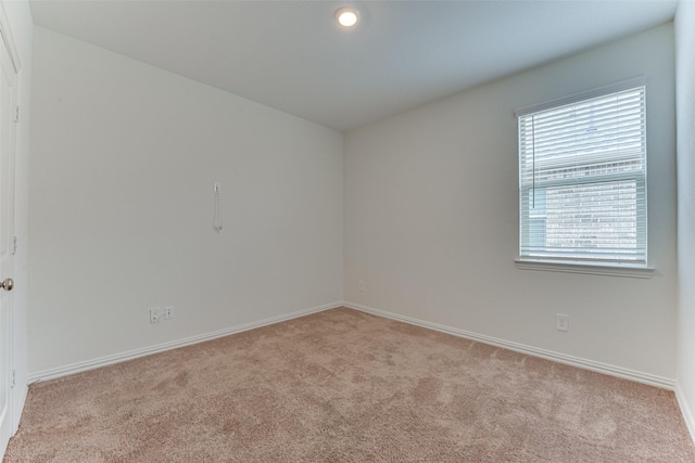 spare room featuring light carpet